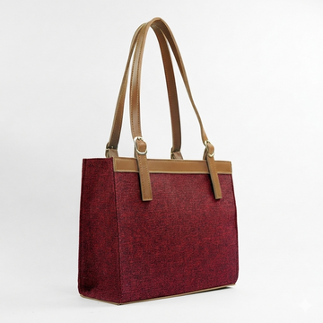 Olivia Classic Tote Maroon & Brown