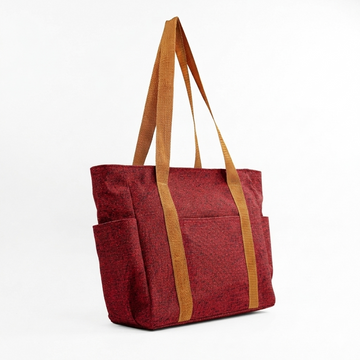 Terra Carry Tote Maroon & Brown